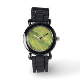 Zonnebloem Gele Wavy Textuur Horloge