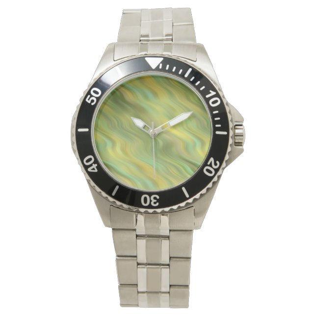 Zonnebloem Gele Wavy Textuur Horloge (Voorkant)