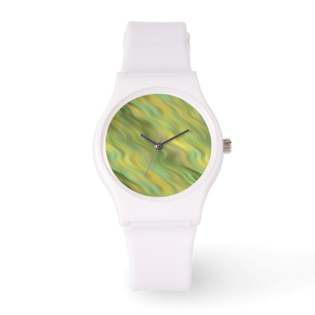 Zonnebloem Gele Wavy Textuur Horloge (Voorkant)