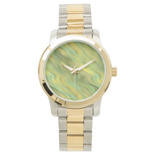 Zonnebloem Gele Wavy Textuur Horloge (Voorkant)