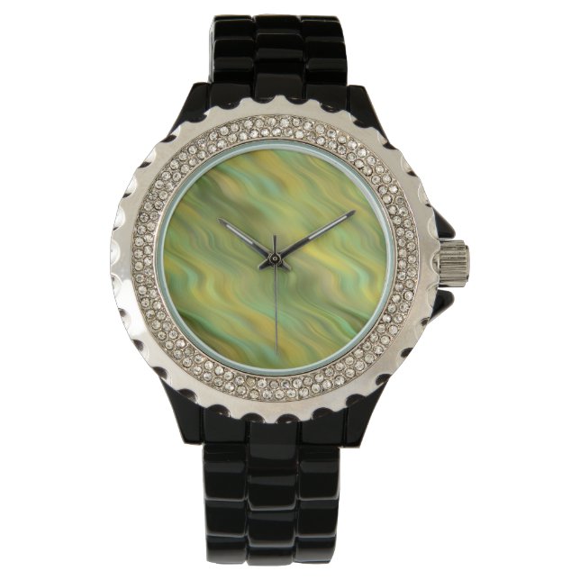 Zonnebloem Gele Wavy Textuur Horloge (Voorkant)