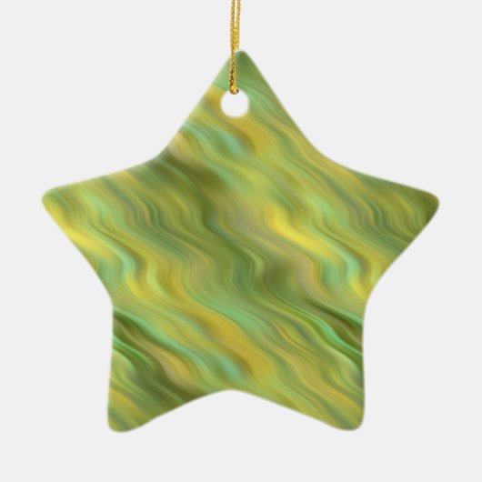Zonnebloem Gele Wavy Textuur Keramisch Ornament (Voorkant)
