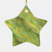 Zonnebloem Gele Wavy Textuur Keramisch Ornament (Achterkant)