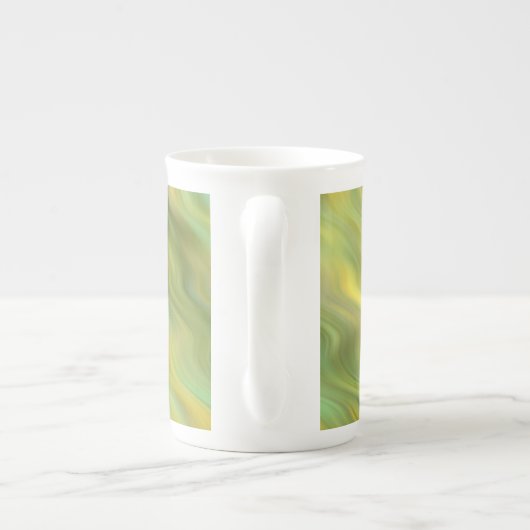 Zonnebloem Gele Wavy Textuur Porselein Kop (Achterkant)