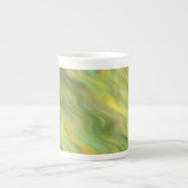 Zonnebloem Gele Wavy Textuur Porselein Kop (Voorkant)