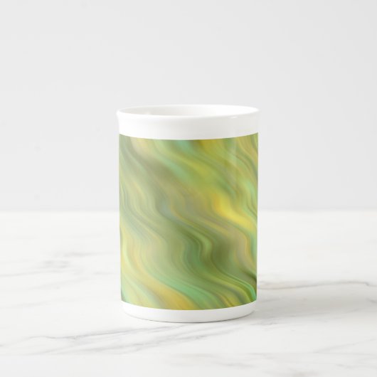 Zonnebloem Gele Wavy Textuur Porselein Kop (Voorkant)