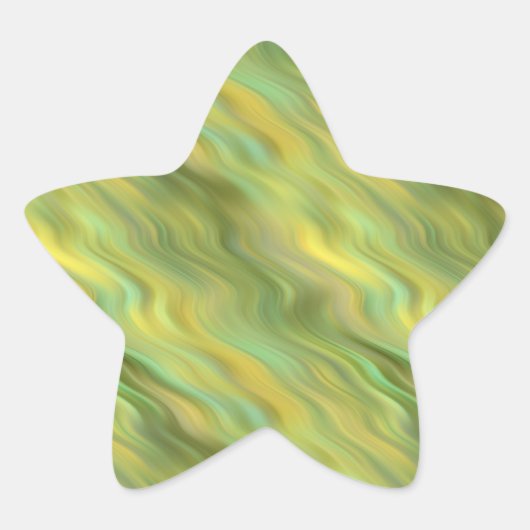 Zonnebloem Gele Wavy Textuur Ster Sticker (Voorkant)