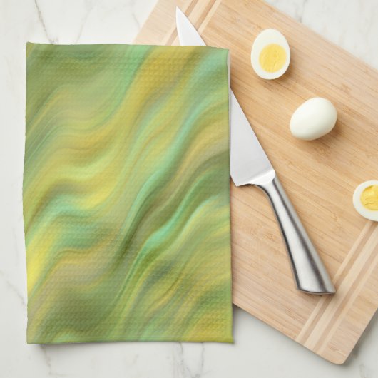 Zonnebloem Gele Wavy Textuur Theedoek (Quarter Fold)