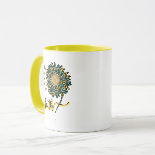 Zonnebloem Geloof geïnspireerd Classic Mok, 11 oz Mok (Voorkant links)