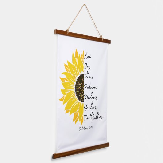 Zonnebloem & Geloof Hangend Wandkleed (Gebogen)