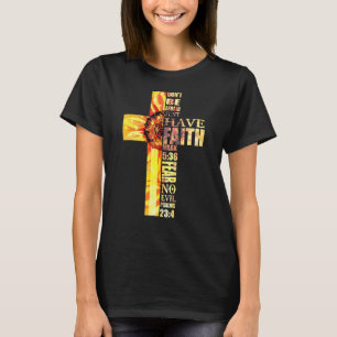 Zonnebloem Geloof Kruis Angst Geen Kwaad Christeli T-shirt