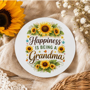 Zonnebloem Geluk Is Oma Zijn Ronde Sticker