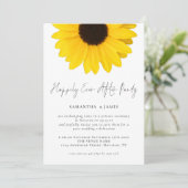 Zonnebloem gelukkig ooit na feestbruiloft kaart (Staand voorkant)