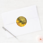 Zonnebloem, Gelukkige Verjaardag Ronde Sticker (Envelop)