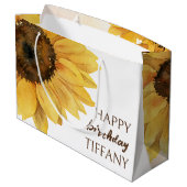 Zonnebloem gelukkige verjaardag zonneschijn groot cadeauzakje (Achterkant Gekanteld)