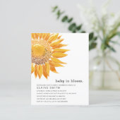 Zonnebloem Genderneutraal Baby shower Uitnodiging (Staand voorkant)