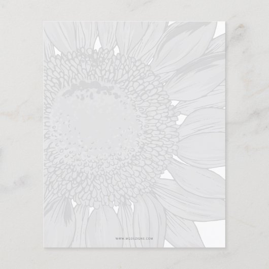 Zonnebloem Genderneutraal Baby shower Uitnodiging (Achterkant)