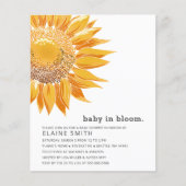 Zonnebloem Genderneutraal Baby shower Uitnodiging (Voorkant)