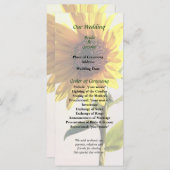 Zonnebloem geniet van het Sun Wedding Programme Programmakaart (Voorkant / Achterkant)