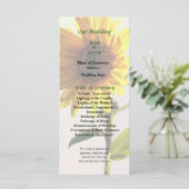 Zonnebloem geniet van het Sun Wedding Programme Programmakaart (Staand voorkant)