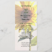 Zonnebloem geniet van het Sun Wedding Programme Programmakaart (Voorkant)