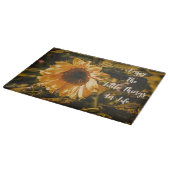 Zonnebloem Geniet van Kleine Dingen Glas Snijplank (Hoek)