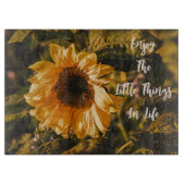 Zonnebloem Geniet van kleine glazen snijwanden Snijplank (Voorkant)