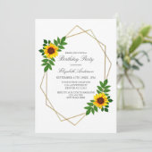 Zonnebloem Geometric Birthday Kaart (Staand voorkant)