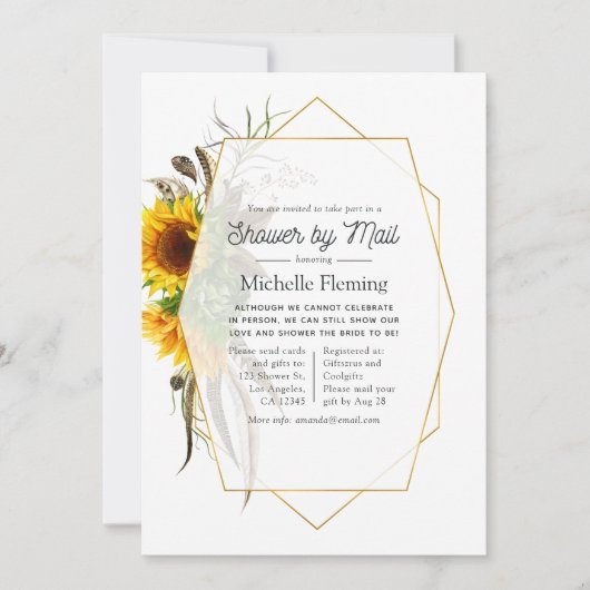 Zonnebloem Geometric Summer Vrijgezellenfeest per  Kaart (Voorkant)