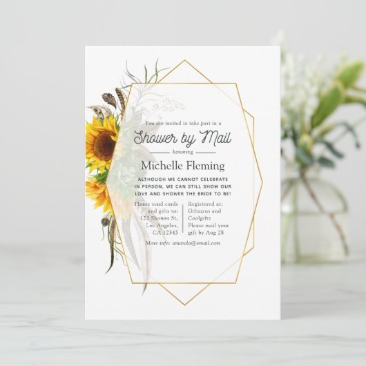 Zonnebloem Geometric Summer Vrijgezellenfeest per  Kaart (Staand voorkant)