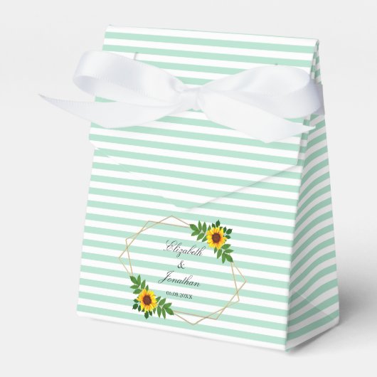 Zonnebloem Geometric Wedding Bedankdoosjes (Voorkant Zijde)