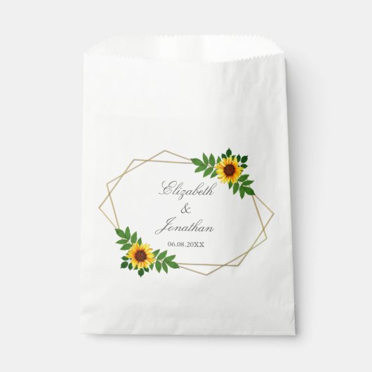 Zonnebloem Geometric Wedding Bedankzakje (Voorkant)