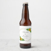 Zonnebloem Geometric Wedding Bier Etiket (Voorkant)