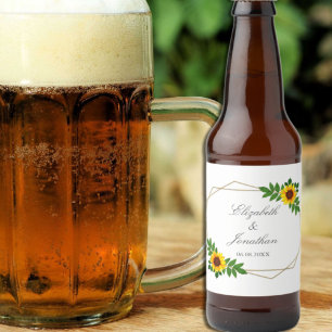 Zonnebloem Geometric Wedding Bier Etiket