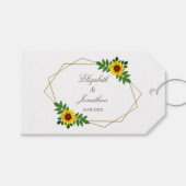 Zonnebloem Geometric Wedding Cadeaulabel (Voorkant (Horizontaal))