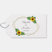 Zonnebloem Geometric Wedding Cadeaulabel (Achterkant Horizontaal)