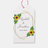 Zonnebloem Geometric Wedding Cadeaulabel (Voorkant)