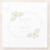Zonnebloem Geometric Wedding Glazen Onderzetter (Achterkant)