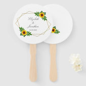 Zonnebloem Geometric Wedding Handwaaier (Voorkant en achterkant)