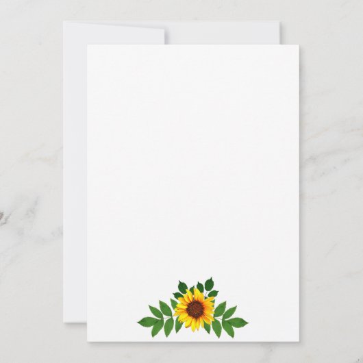 Zonnebloem Geometric Wedding Kaart (Achterkant)