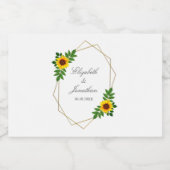 Zonnebloem Geometric Wedding Likeurfles Etiket (Enkel label)