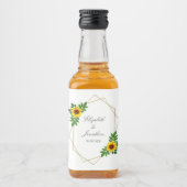 Zonnebloem Geometric Wedding Likeurfles Etiket (Voorkant)