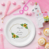 Zonnebloem Geometric Wedding Papieren Bordje (Feest)