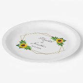 Zonnebloem Geometric Wedding Papieren Bordje (Gekanteld)