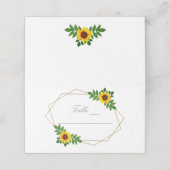 Zonnebloem Geometric Wedding Plaatskaartje (Buitenkant ongevouwen)