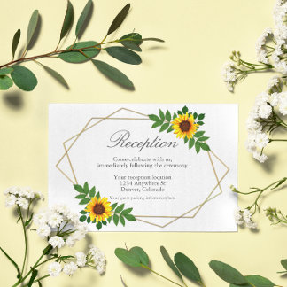 Zonnebloem Geometric Wedding Reception Kaart