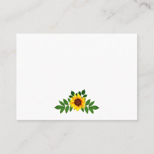 Zonnebloem Geometric Wedding Reception Kaart (Achterkant)