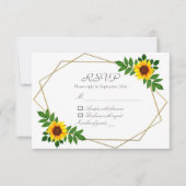 Zonnebloem Geometric Wedding RSVP Kaartje (Voorkant)