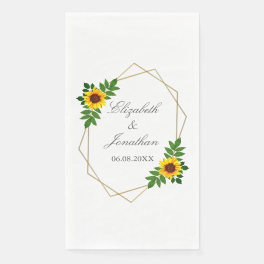 Zonnebloem Geometric Wedding Servet (Voorkant)