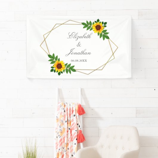 Zonnebloem Geometric Wedding Spandoek (Insitu)